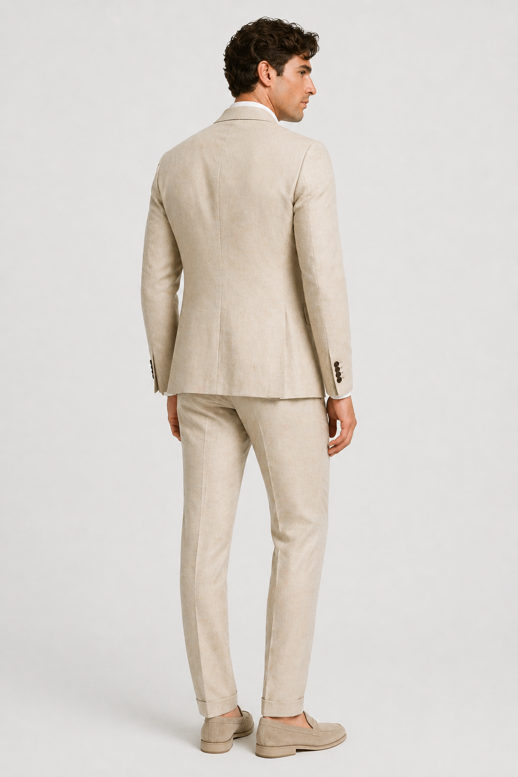 Da Uomo Completo Sartoriale in Lino Struttura Leggera Due Pezzi