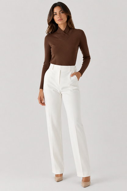 Da Donna Blusa Collo Incrociato Strutturato Eleganza Moderna