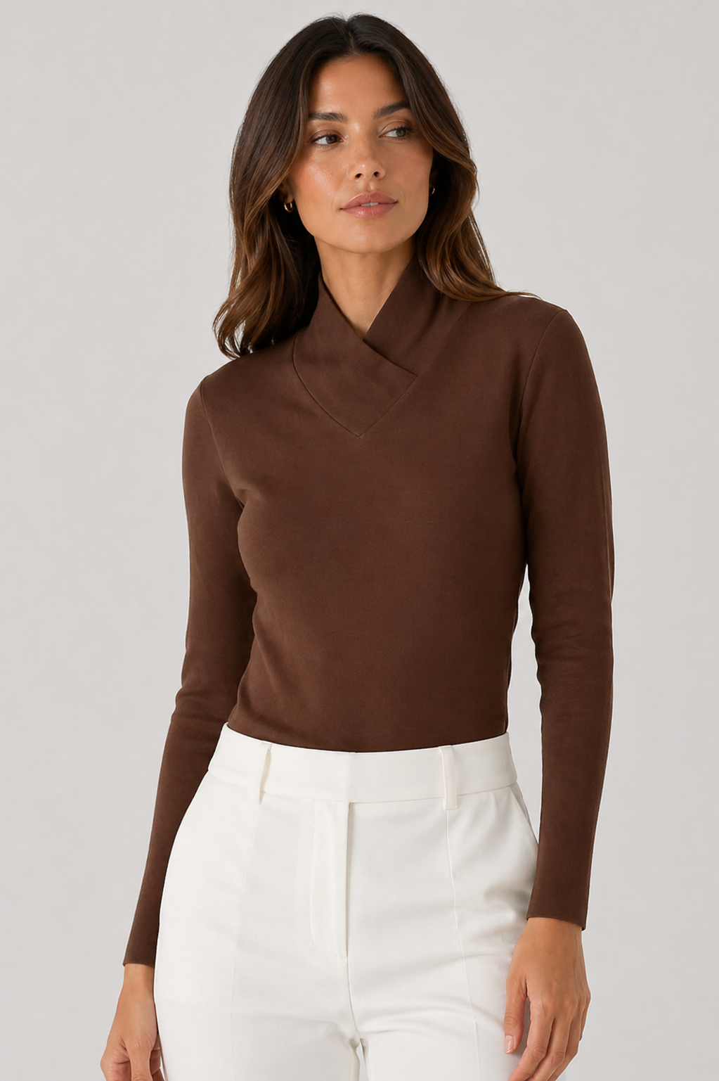 Da Donna Blusa Collo Incrociato Strutturato Eleganza Moderna