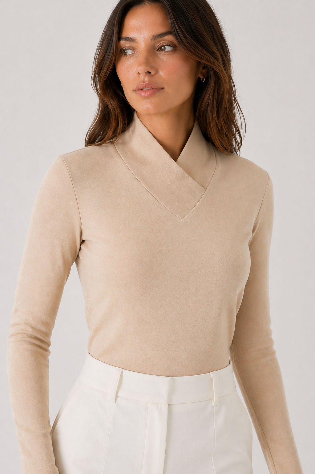 Da Donna Blusa Collo Incrociato Strutturato Eleganza Moderna