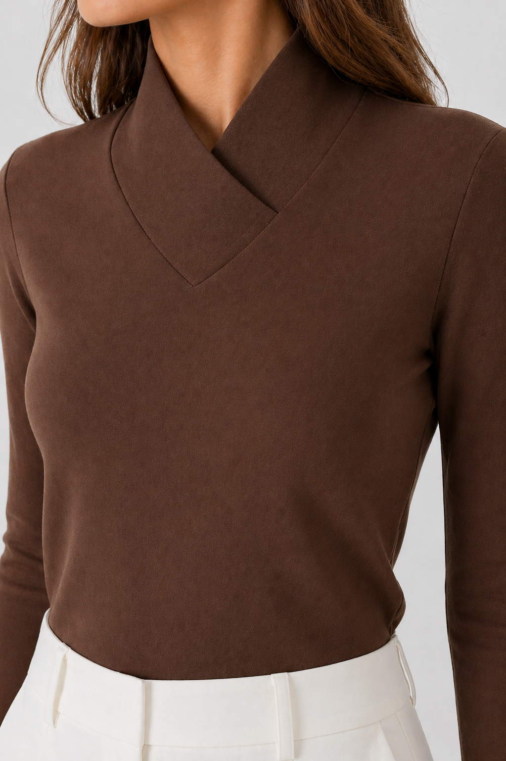 Da Donna Blusa Collo Incrociato Strutturato Eleganza Moderna