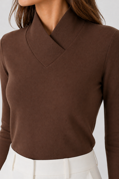 Da Donna Blusa Collo Incrociato Strutturato Eleganza Moderna