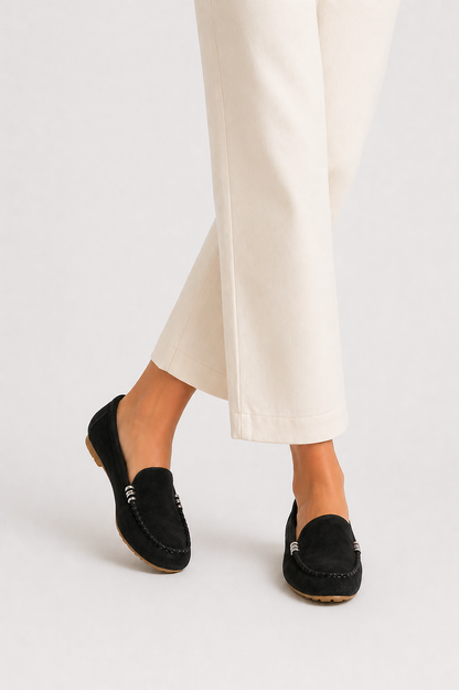 Women's Slip-On Loafers with Metallic Detail Elegant Structure