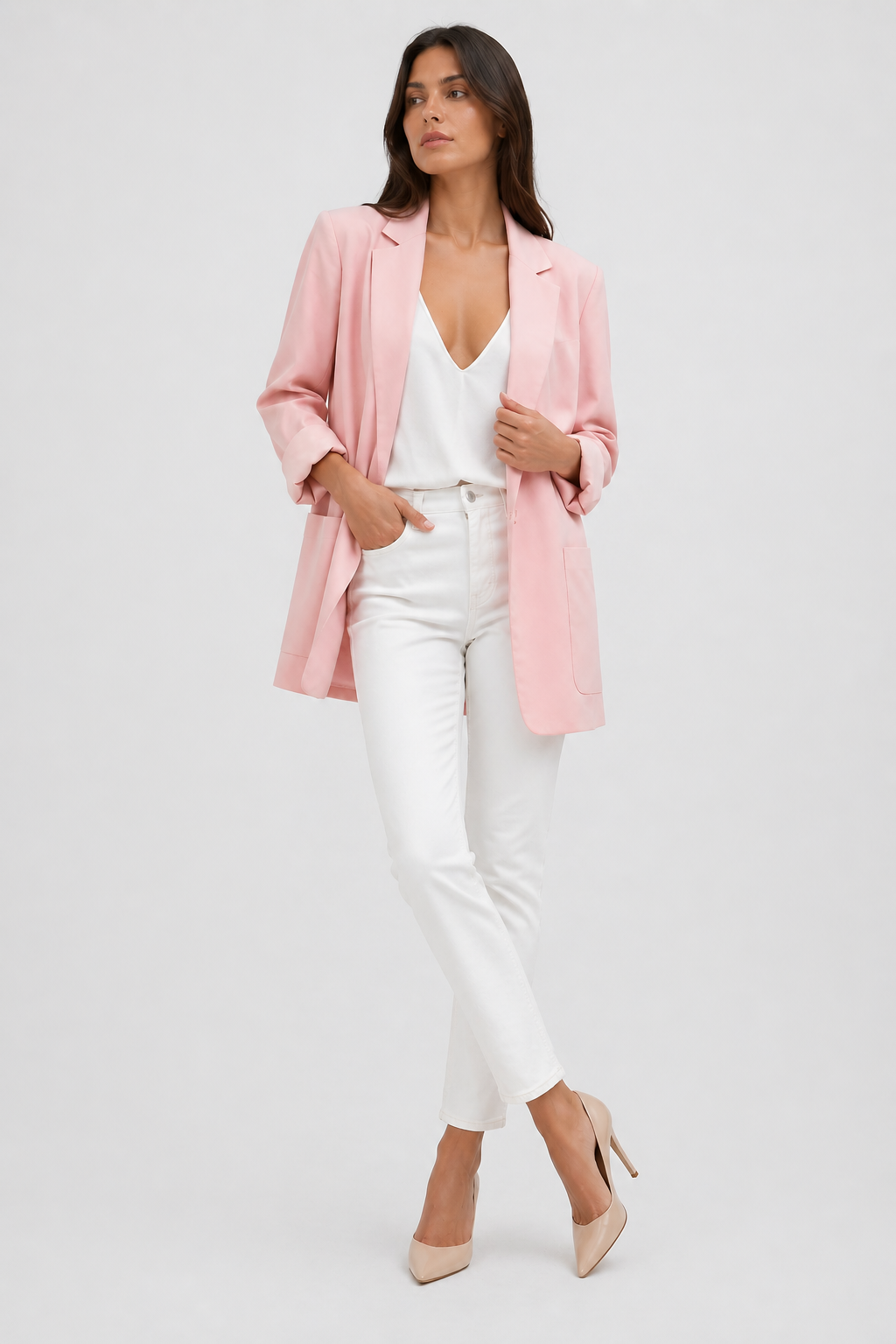 Da Donna Blazer Sartoriale Longline Strutturato Slim Fit Elegante