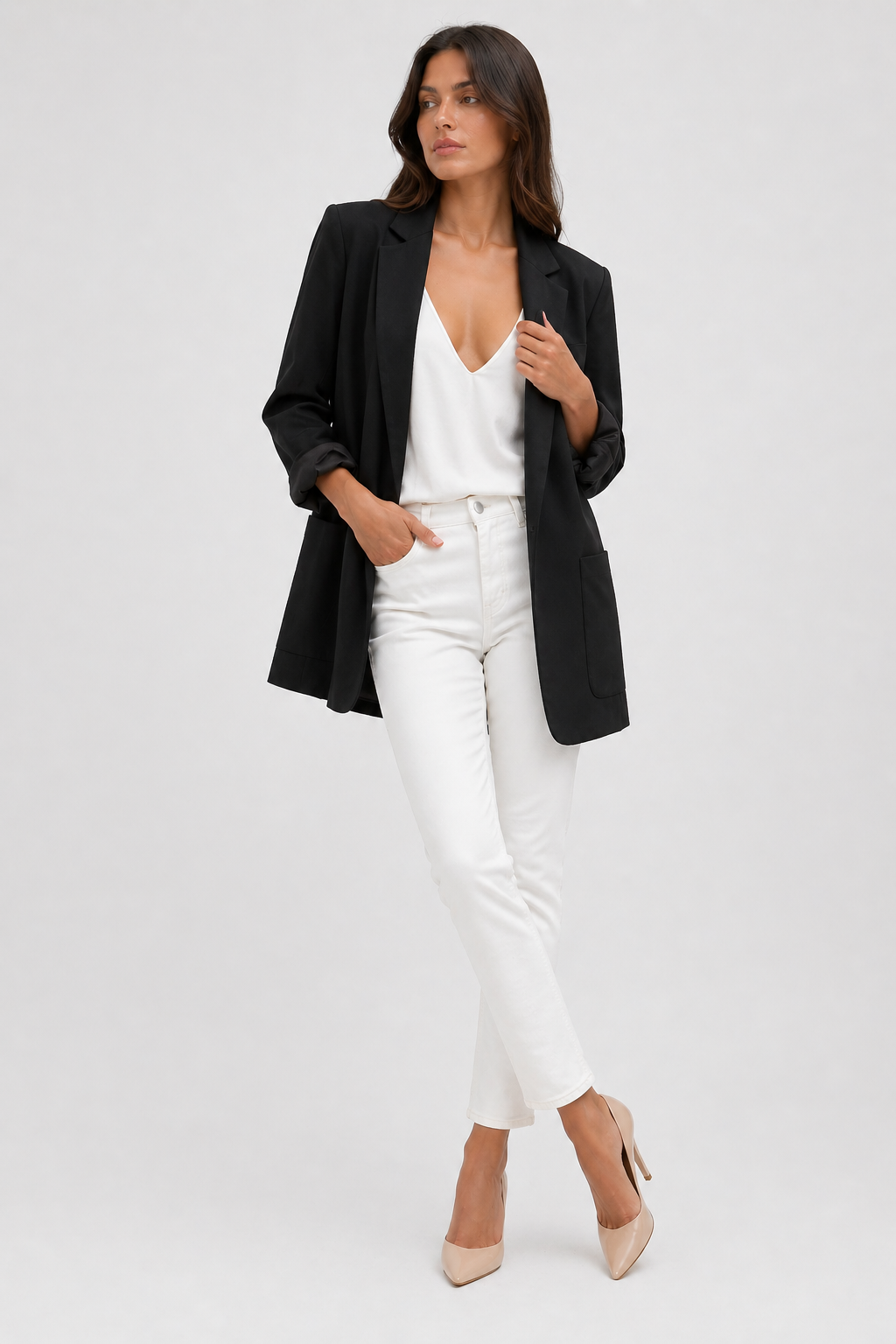 Da Donna Blazer Sartoriale Longline Strutturato Slim Fit Elegante