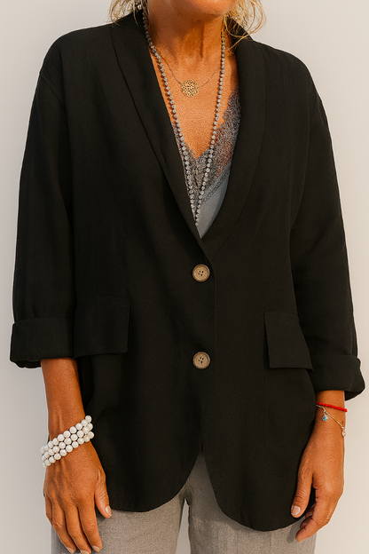 Da Donna Blazer Relax Bottoni Eleganza Casual Moderna