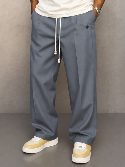 Da Uomo Pantaloni Casual a Gamba Larga con Coulisse