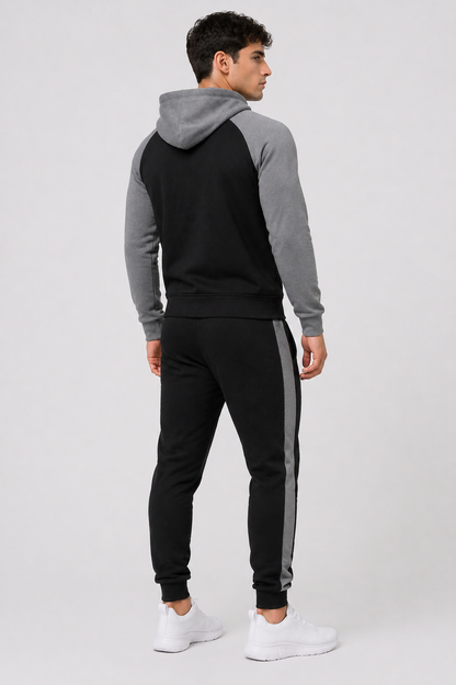 Da Uomo Tuta Hoodie Zip Completa Jogger Struttura Sportiva