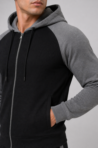 Da Uomo Tuta Hoodie Zip Completa Jogger Struttura Sportiva