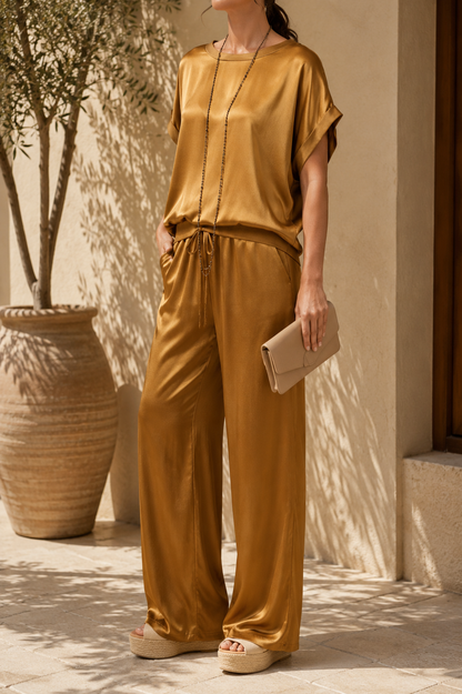 Da Donna Completo Relax con Pantaloni Ampi Coulisse