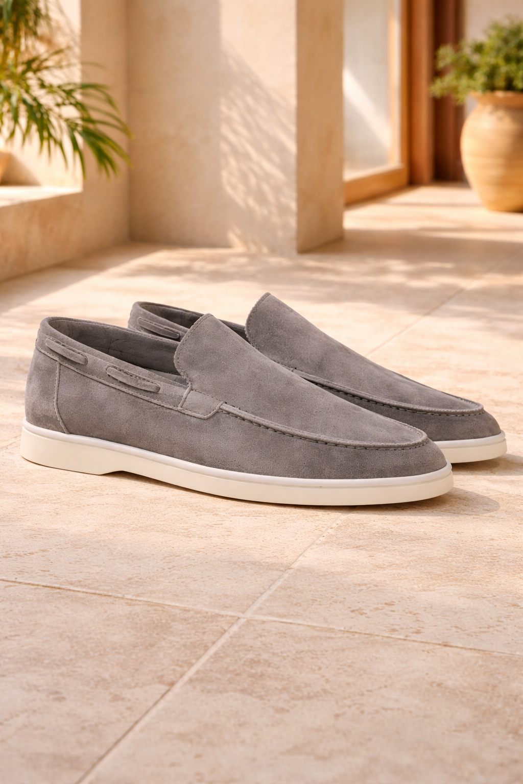 Da Uomo Mocassini Slip-On in Camoscio Stile Smart Casual Minimalista