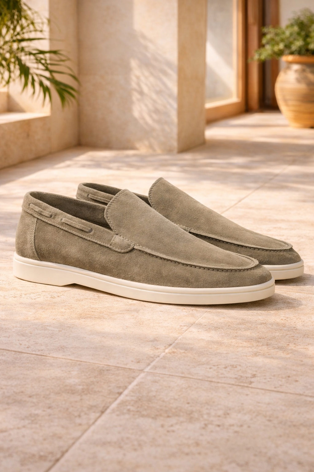 Da Uomo Mocassini Slip-On in Camoscio Stile Smart Casual Minimalista