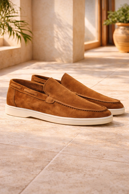 Da Uomo Mocassini Slip-On in Camoscio Stile Smart Casual Minimalista