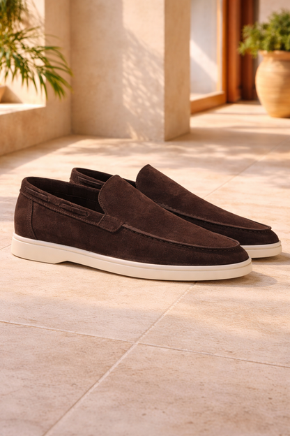 Da Uomo Mocassini Slip-On in Camoscio Stile Smart Casual Minimalista