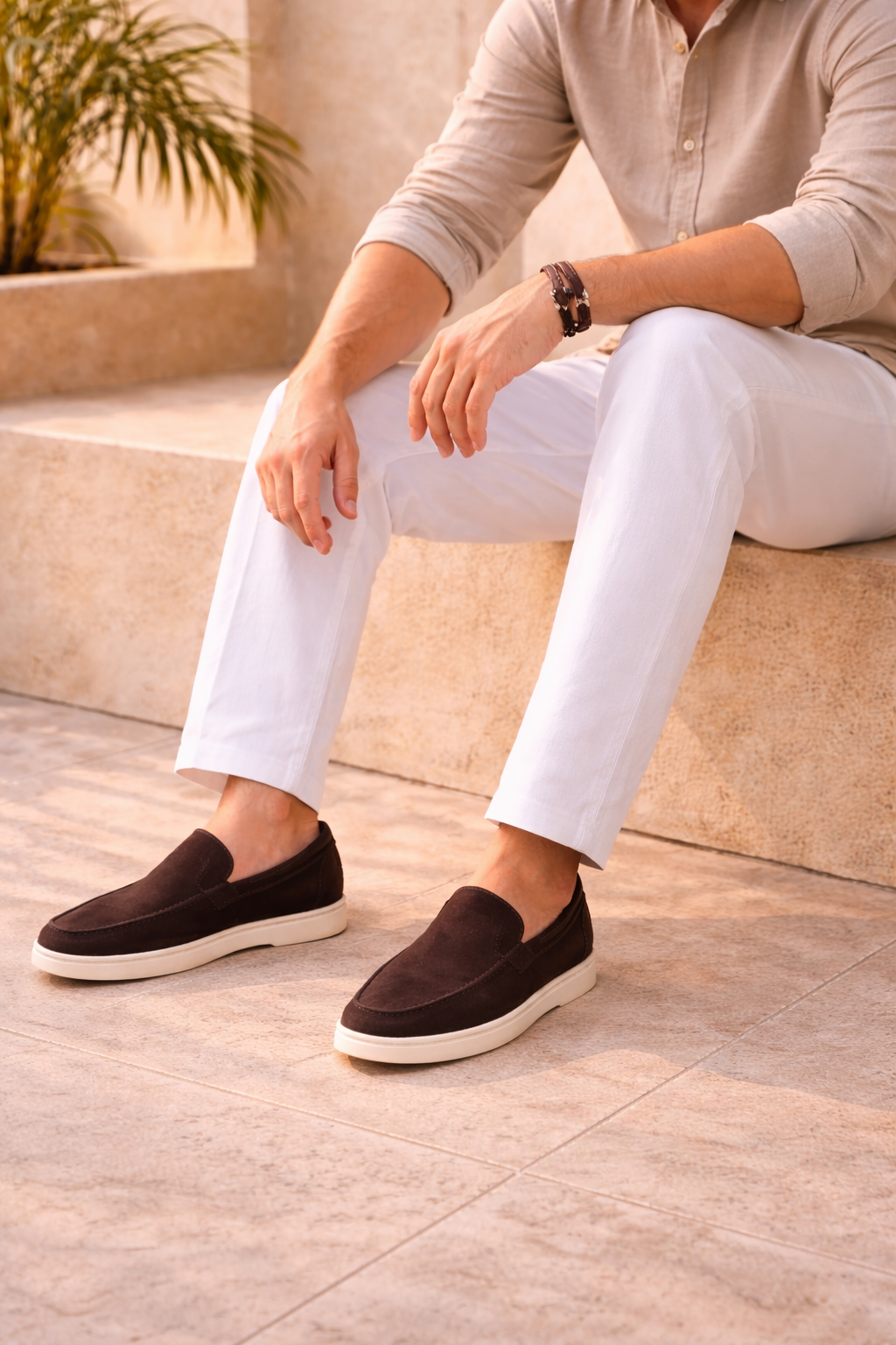 Da Uomo Mocassini Slip-On in Camoscio Stile Smart Casual Minimalista