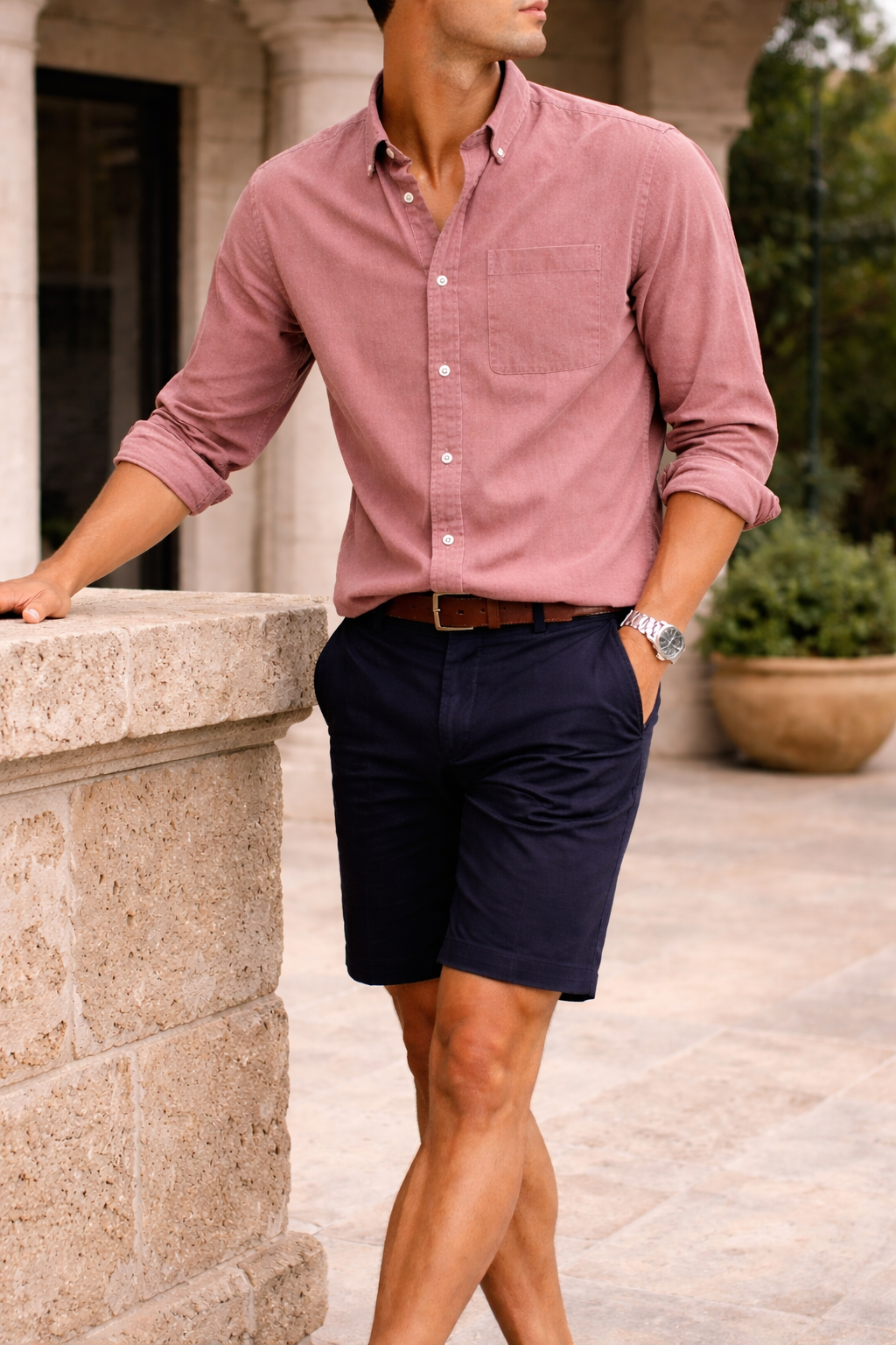 Da Uomo Camicia in Cotone Button-Down Smart Casual