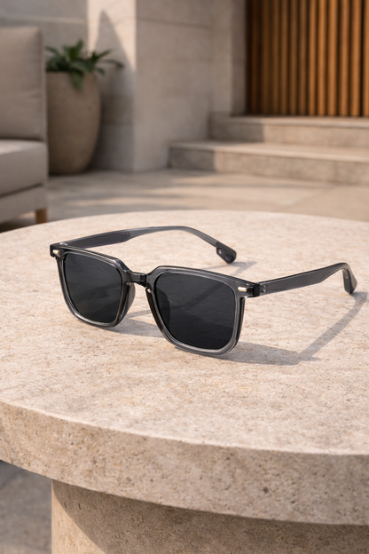 Men's Sunglasses with Lightweight Polycarbonate Square Frame