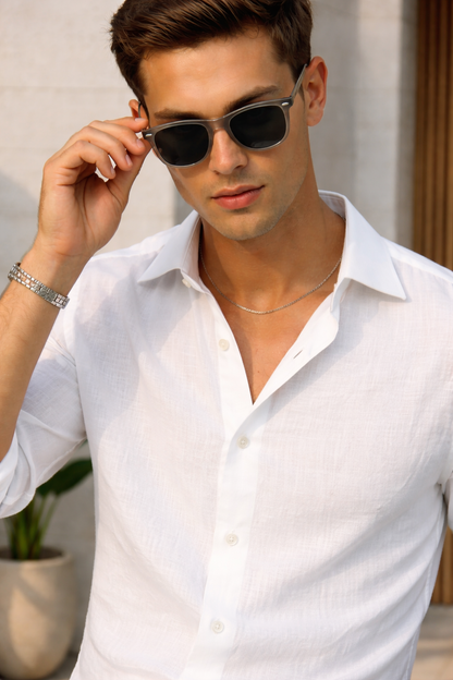 Men's Sunglasses with Lightweight Polycarbonate Square Frame