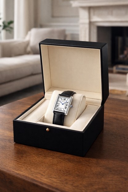 Da Uomo Orologio Analogico Rettangolare con Cinturino Classico in Pelle