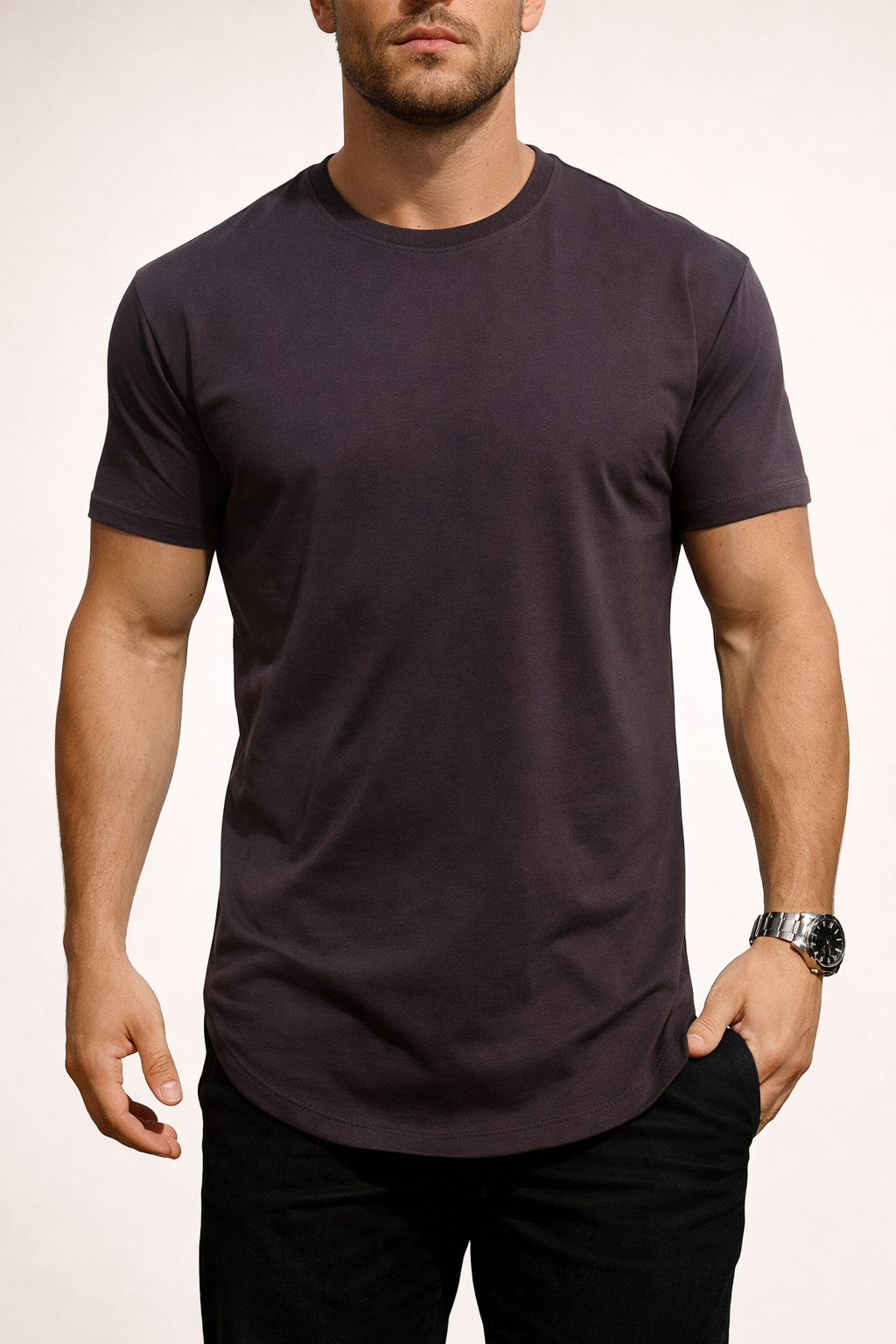Da Uomo T-Shirt Essential in Cotone Blend Stile Minimal Moderno