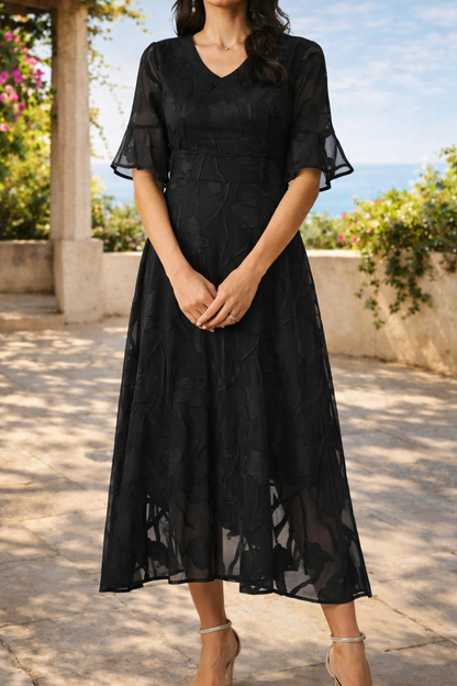 Da Donna Abito Midi Velato con Maniche Morbide