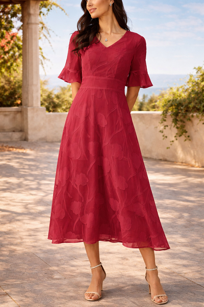 Da Donna Abito Midi Velato con Maniche Morbide