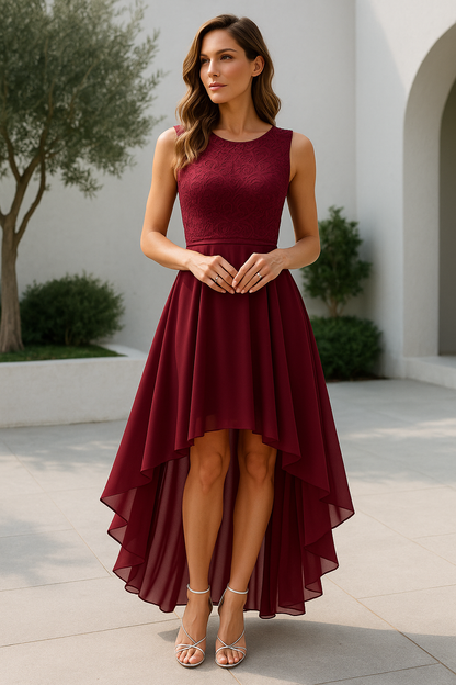 Da Donna Abito Elegante High-Low Asimmetrico da Cerimonia