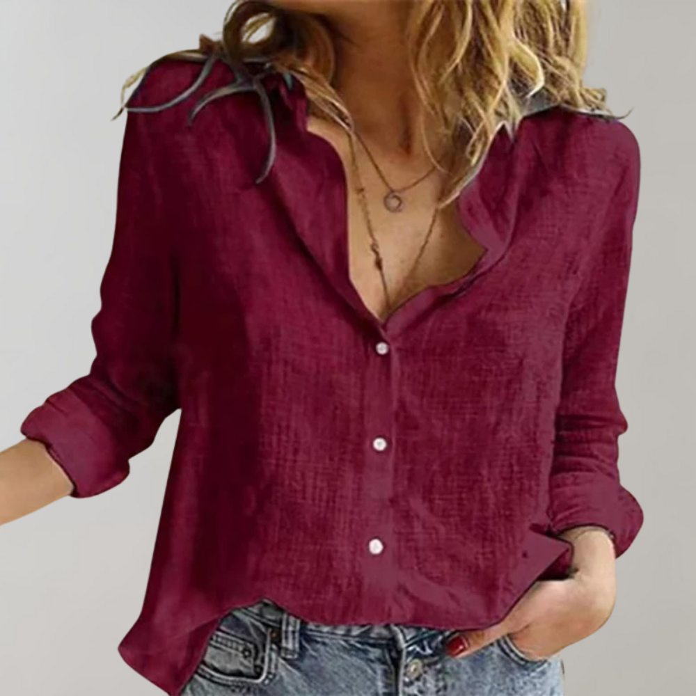 Da Donna Camicia Linen Relax Fit Stile Casual Raffinato