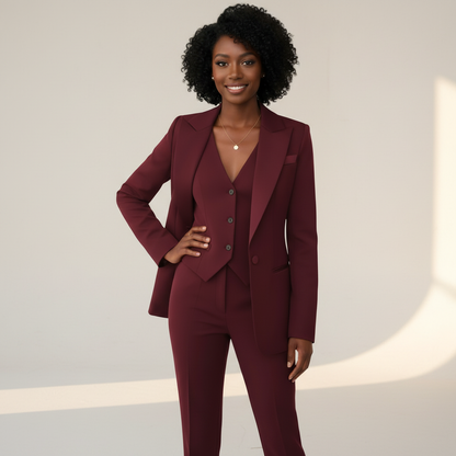 Da Donna Completo Sartoriale Blazer Gilet Pantaloni Eleganza Moderna