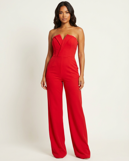 Da Donna Tuta Evening Strapless Gamba Ampia Sartoriale