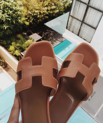 Da Donna Sandali in Pelle con Fascia H Slip-On