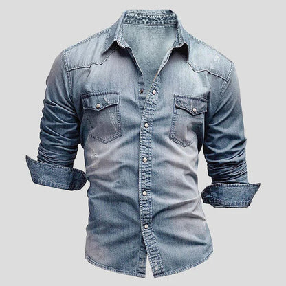 Da Uomo Camicia Slim Fit Bottoni Tasche Strutturate Casual