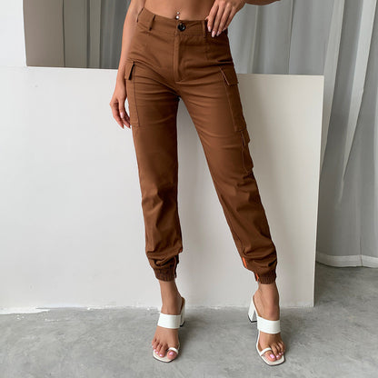 Da Donna Pantaloni Cargo Affusolati con Tasche Vestibilità Utility