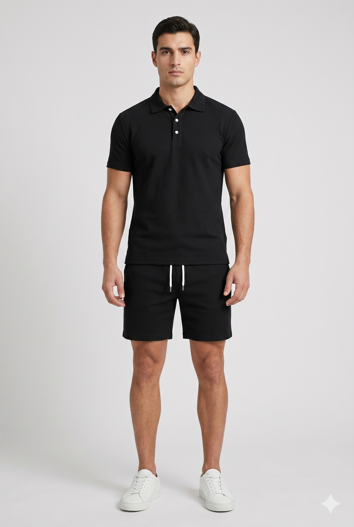 Da Uomo Completo Coordinato Polo Maglia e Shorts Strutturati