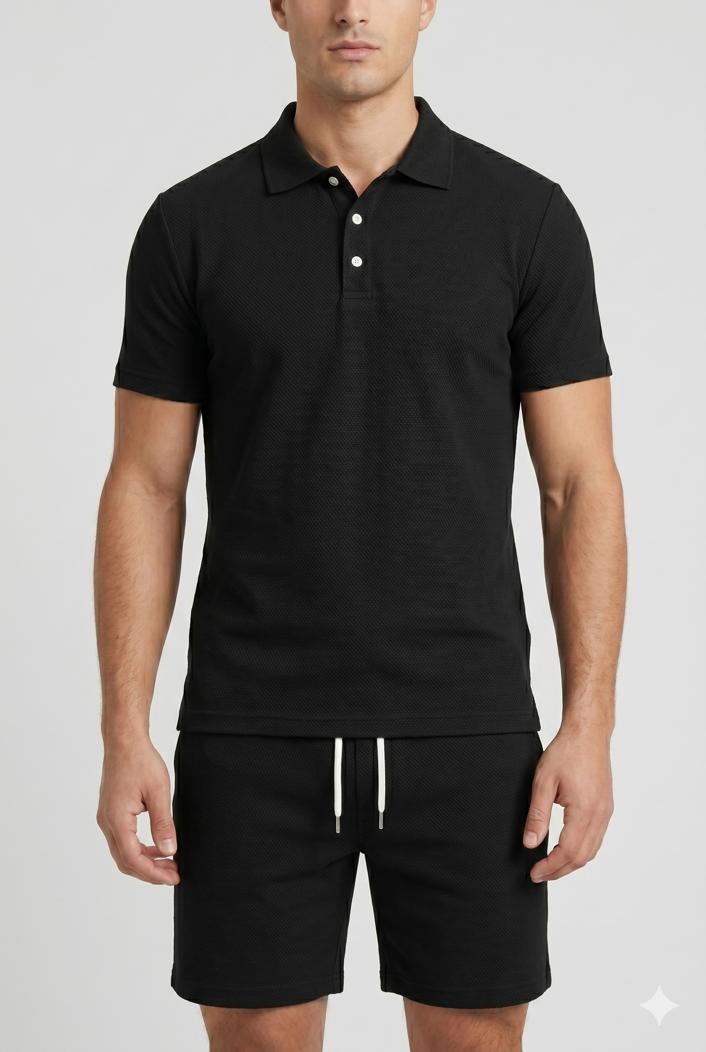 Da Uomo Completo Coordinato Polo Maglia e Shorts Strutturati