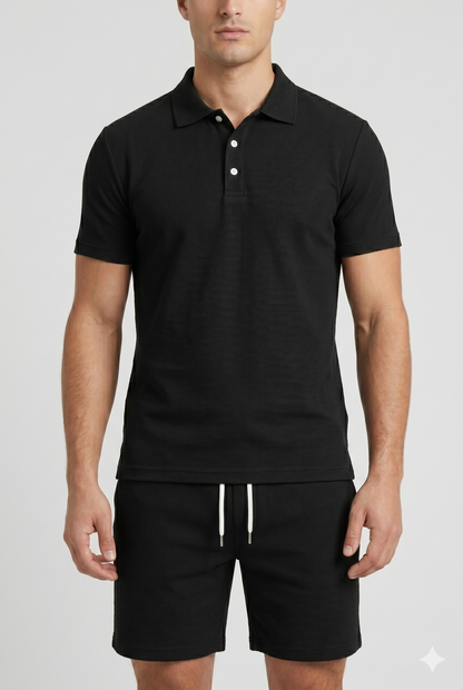 Da Uomo Completo Coordinato Polo Maglia e Shorts Strutturati