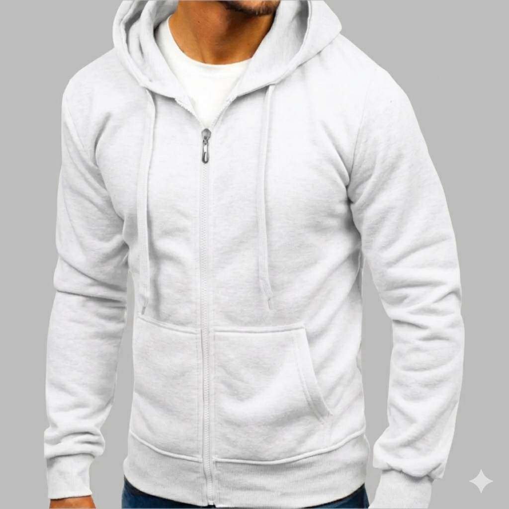 Da Uomo Felpa Zip Cappuccio Relax Casual Moderna