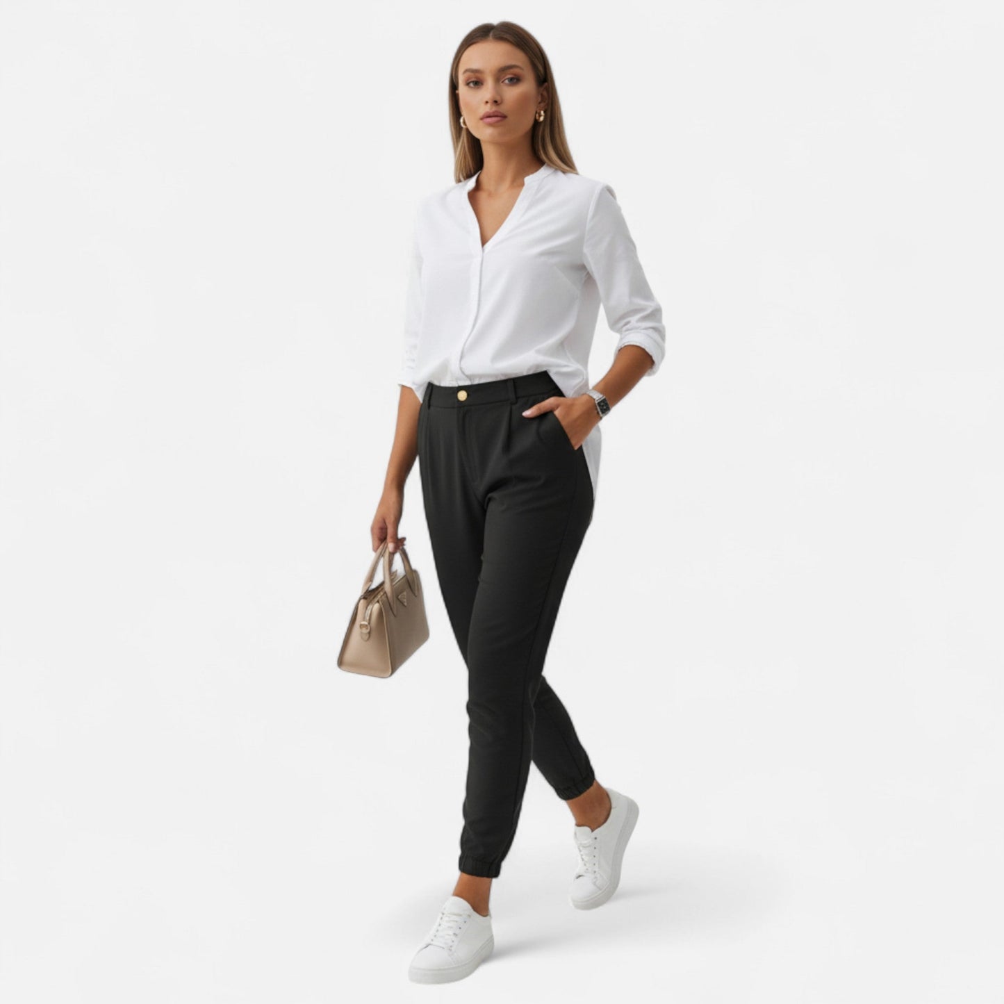 Da Donna Pantaloni Slim Fit Vita Alta Linea Sartoriale