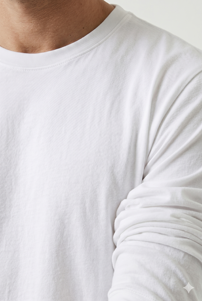 Da Uomo Maglia Manica Lunga Girocollo Cotone Struttura Essenziale