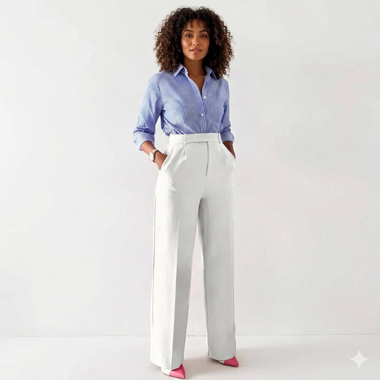 Pantaloni a Vita Alta con Gamba Larga: Eleganza Moderna e Comfort