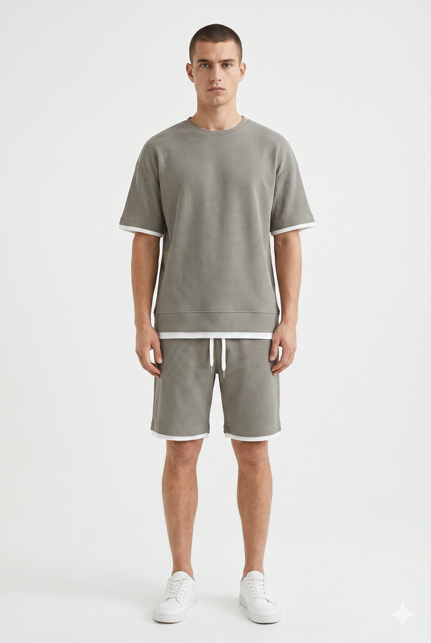 Da Uomo Set Coordinato T-Shirt e Shorts con Linea Essenziale