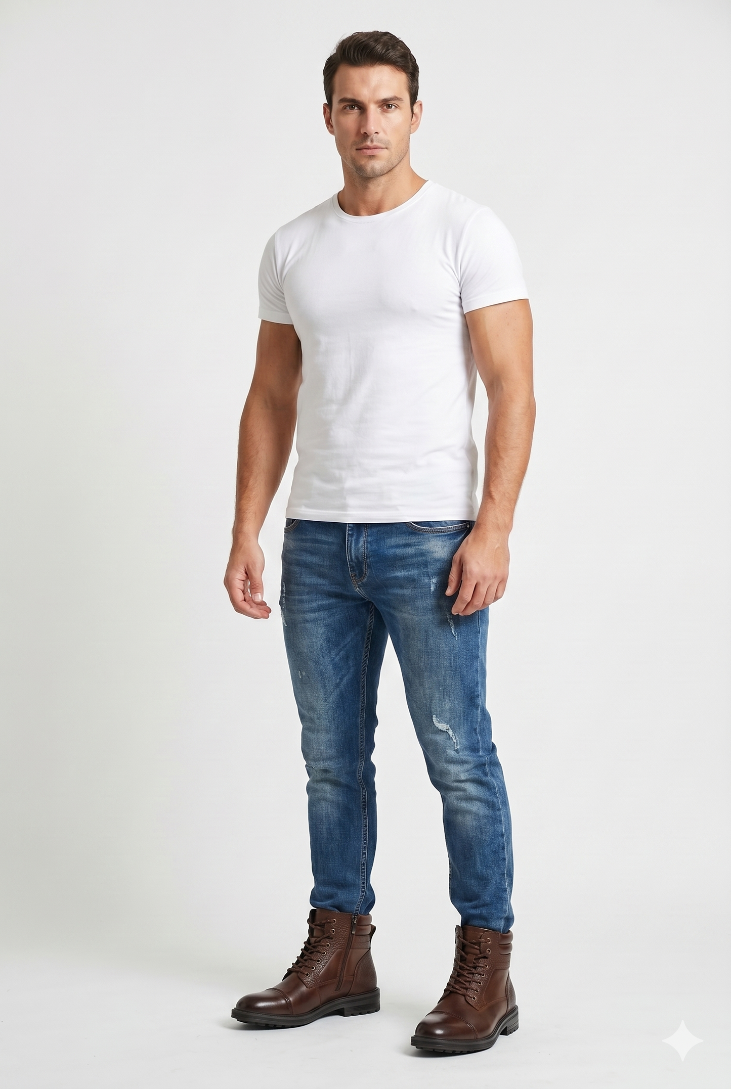 Da Uomo Stivaletti Pelle Strutturati Zip Laterale Lacci Urban