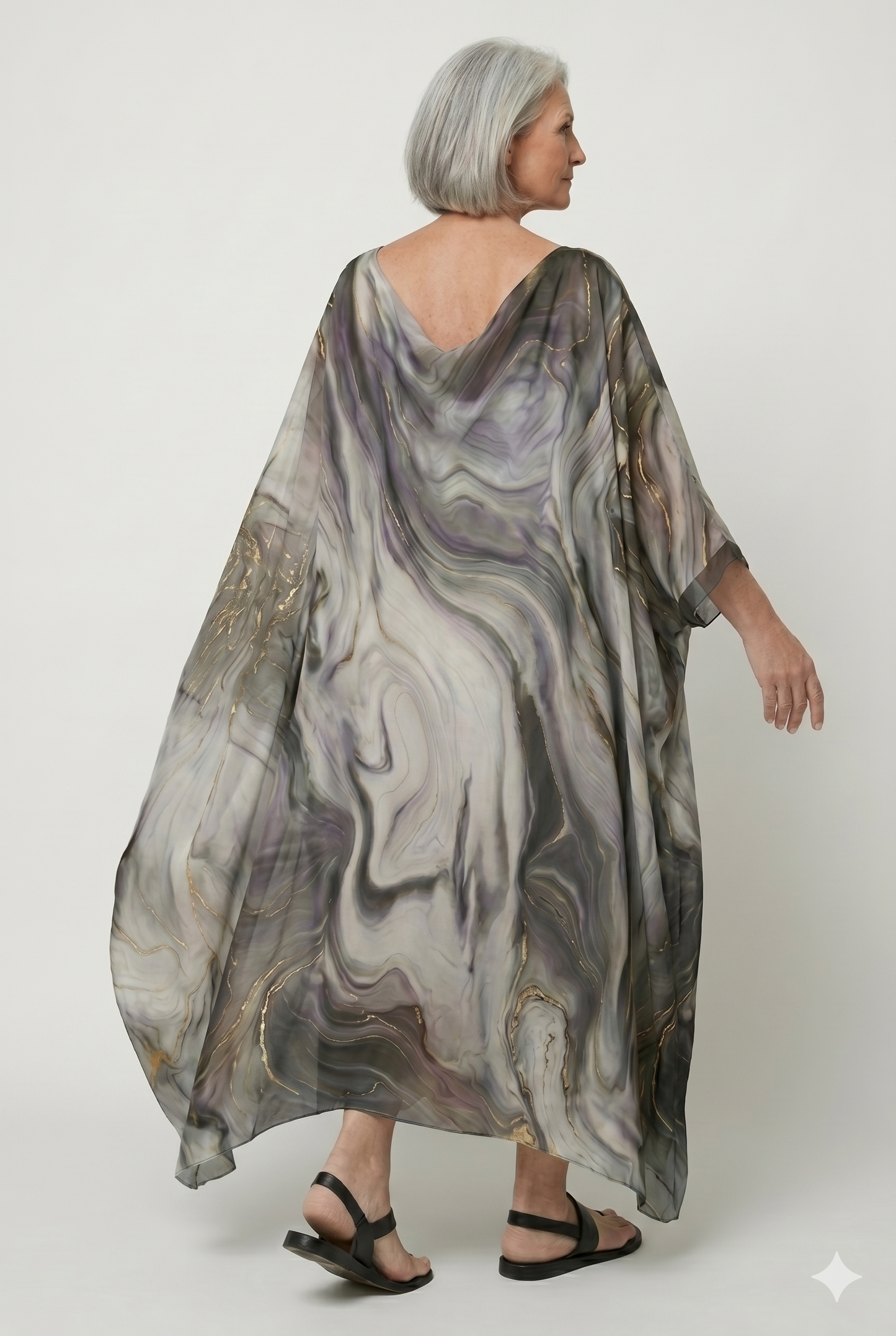 Da Donna Abito Maxi Fluido Oversize Orlo Asimmetrico Elegante