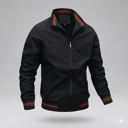 Da Uomo Giacca Leggera Zip Front Collo Strutturato Moderna