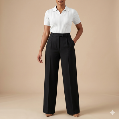 Pantaloni a Vita Alta con Gamba Larga: Eleganza Moderna e Comfort