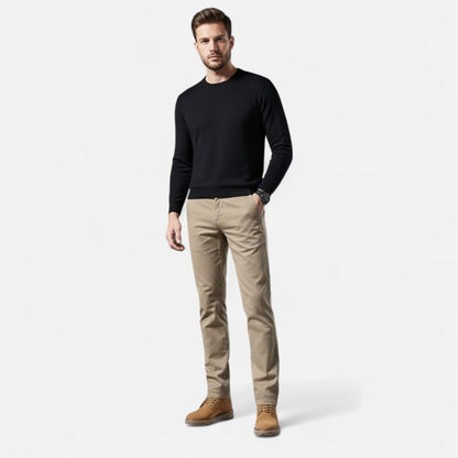 Da Uomo Pantaloni Cotone Gamba Dritta Eleganza Moderna