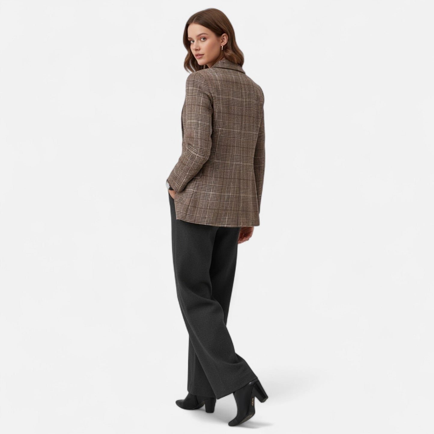 Da Donna Blazer Monopetto Motivo Stampato Eleganza Moderna