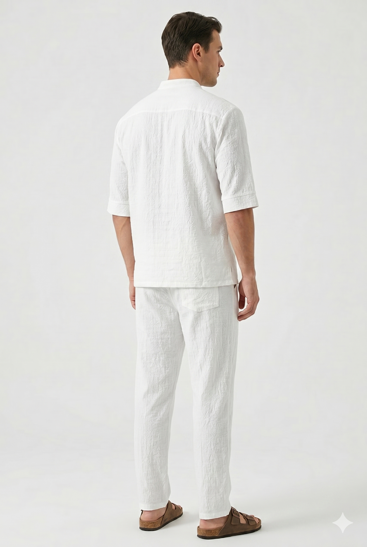 Da Uomo Completo Due Pezzi Camicia Pantalone Linea Rilassata