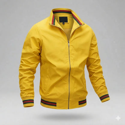 Da Uomo Giacca Leggera Zip Front Collo Alto Design Pulito