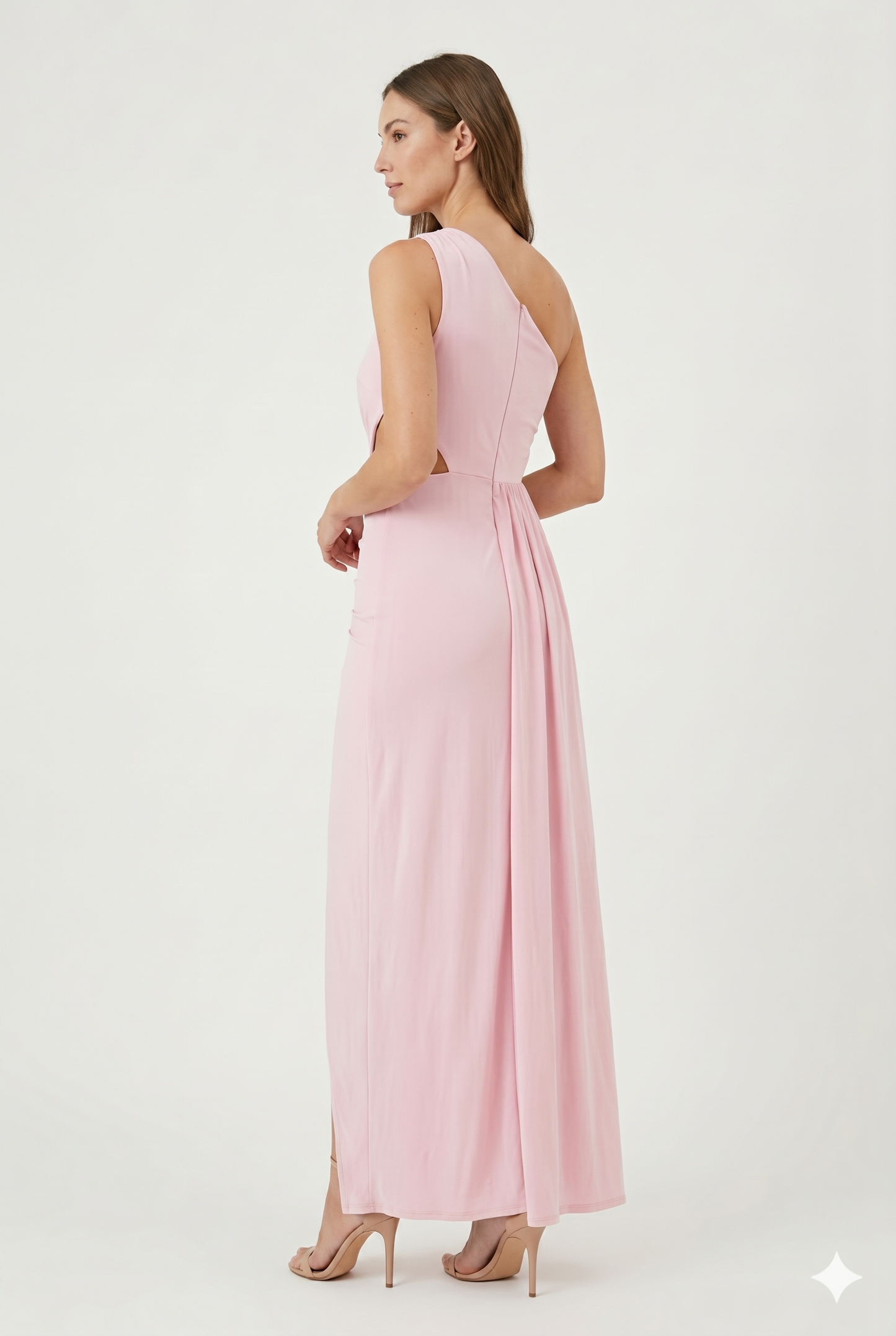 Da Donna Abito Monospalla Drappeggiato Spacco Alto Silhouette Fluida